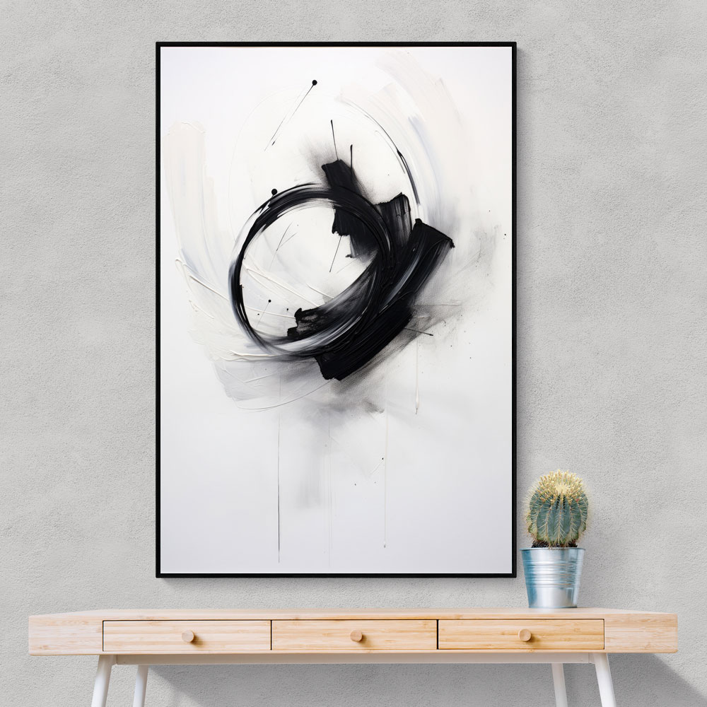 【人気ショップが最安値挑戦！】 Brush Black Strokes Art Wall Abstract 3 額縁